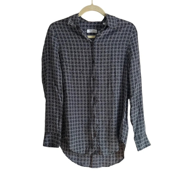 EQUIPMENT SILK PATTERNED BUTTON DOWN BLOUSE - Picture 1 of 5